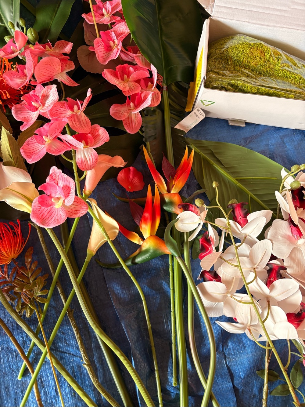 Artificial Orchid and Mixed Floral Stem Bundle - White & Pink - - Picture 6 of 6